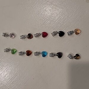 Crystal heart pendants NWOT